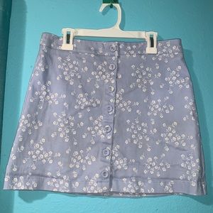 Blue white floral skirt